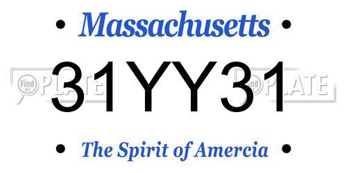 31YY31 Massachusetts License Plate