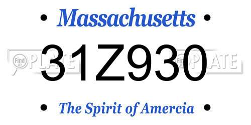 31Z930 Massachusetts License Plate