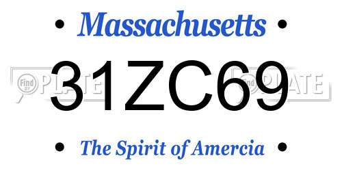 31ZC69 Massachusetts License Plate