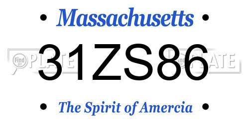 31ZS86 Massachusetts License Plate