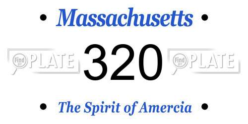 320 Massachusetts License Plate