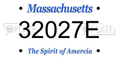 32027E Massachusetts License Plate