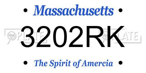3202RK Massachusetts License Plate