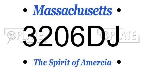 3206DJ Massachusetts License Plate