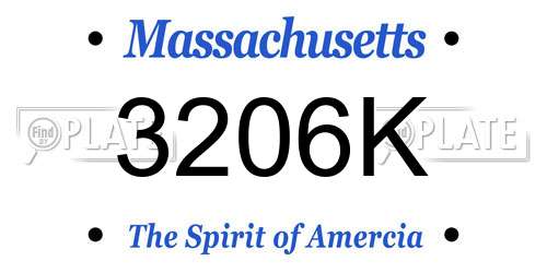 3206K Massachusetts License Plate