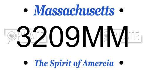 3209MM Massachusetts License Plate