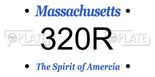320R Massachusetts License Plate