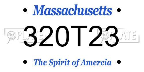 320T23 Massachusetts License Plate