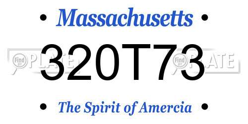 320T73 Massachusetts License Plate