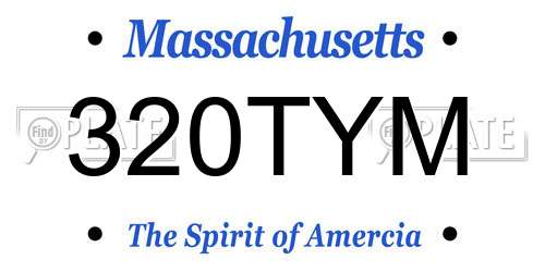 320TYM Massachusetts License Plate