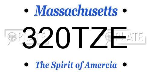 320TZE Massachusetts License Plate