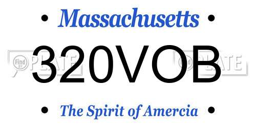 320VOB Massachusetts License Plate