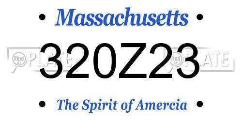 320Z23 Massachusetts License Plate
