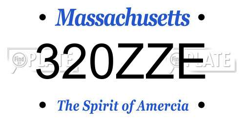 320ZZE Massachusetts License Plate