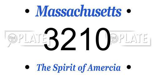 3210 Massachusetts License Plate
