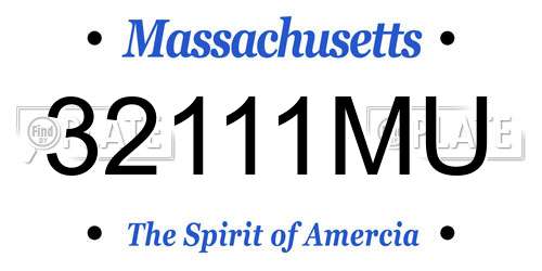 32111MU Massachusetts License Plate