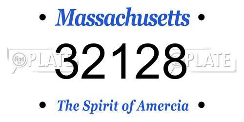 32128 Massachusetts License Plate