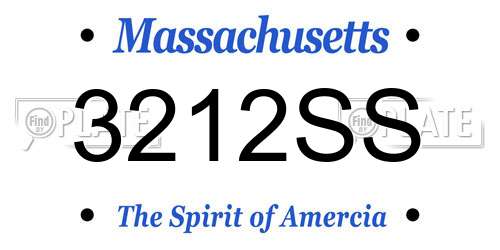 3212SS Massachusetts License Plate