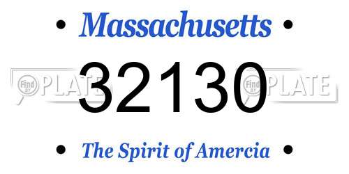 32130 Massachusetts License Plate