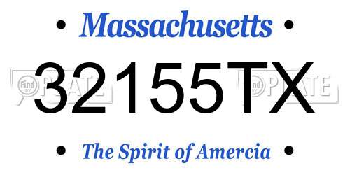 32155TX Massachusetts License Plate