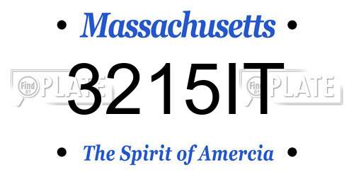 3215IT Massachusetts License Plate