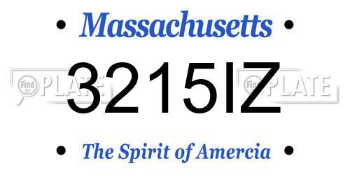 3215IZ Massachusetts License Plate