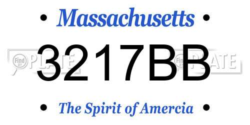 3217BB Massachusetts License Plate