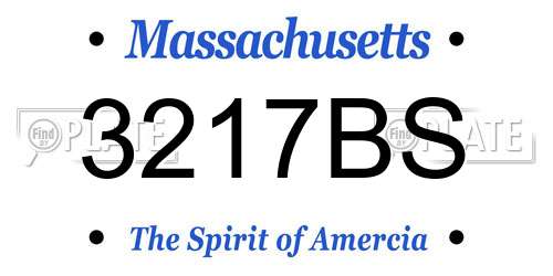 3217BS Massachusetts License Plate
