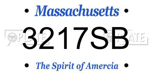 3217SB Massachusetts License Plate