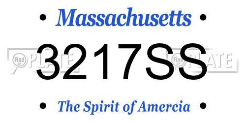 3217SS Massachusetts License Plate