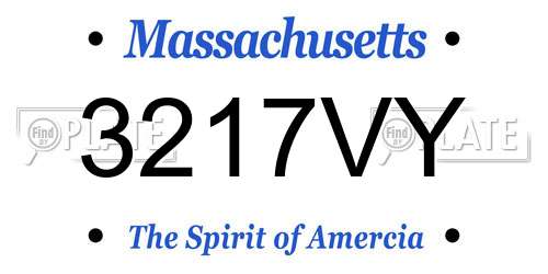 3217VY Massachusetts License Plate