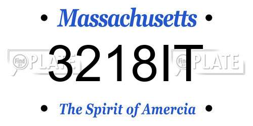 3218IT Massachusetts License Plate