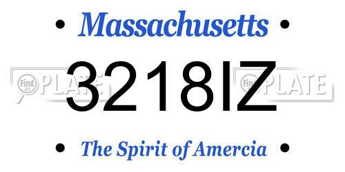 3218IZ Massachusetts License Plate