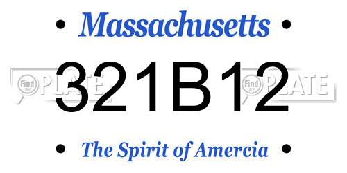 321B12 Massachusetts License Plate