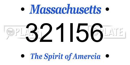 321I56 Massachusetts License Plate
