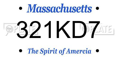 321KD7 Massachusetts License Plate