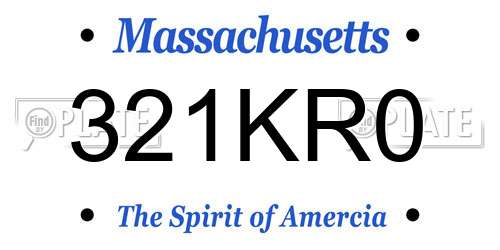 321KR0 Massachusetts License Plate