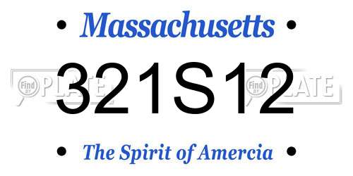321S12 Massachusetts License Plate