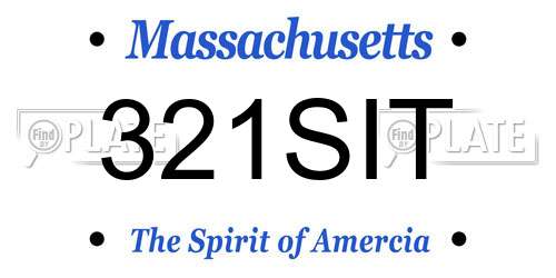 321SIT Massachusetts License Plate