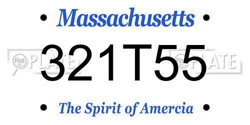 321T55 Massachusetts License Plate