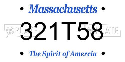 321T58 Massachusetts License Plate