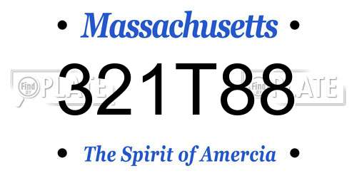 321T88 Massachusetts License Plate