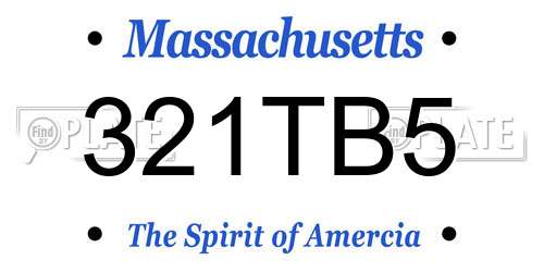 321TB5 Massachusetts License Plate