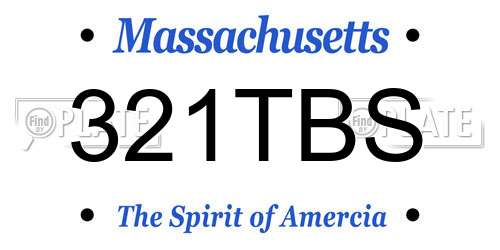 321TBS Massachusetts License Plate