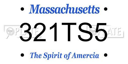321TS5 Massachusetts License Plate