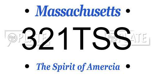 321TSS Massachusetts License Plate