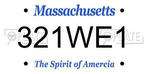 321WE1 Massachusetts License Plate