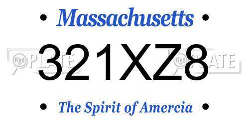 321XZ8 Massachusetts License Plate