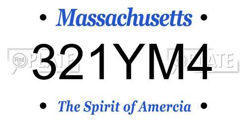 321YM4 Massachusetts License Plate