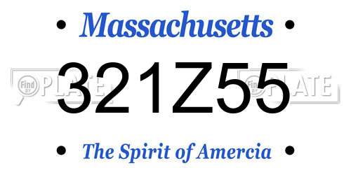 321Z55 Massachusetts License Plate